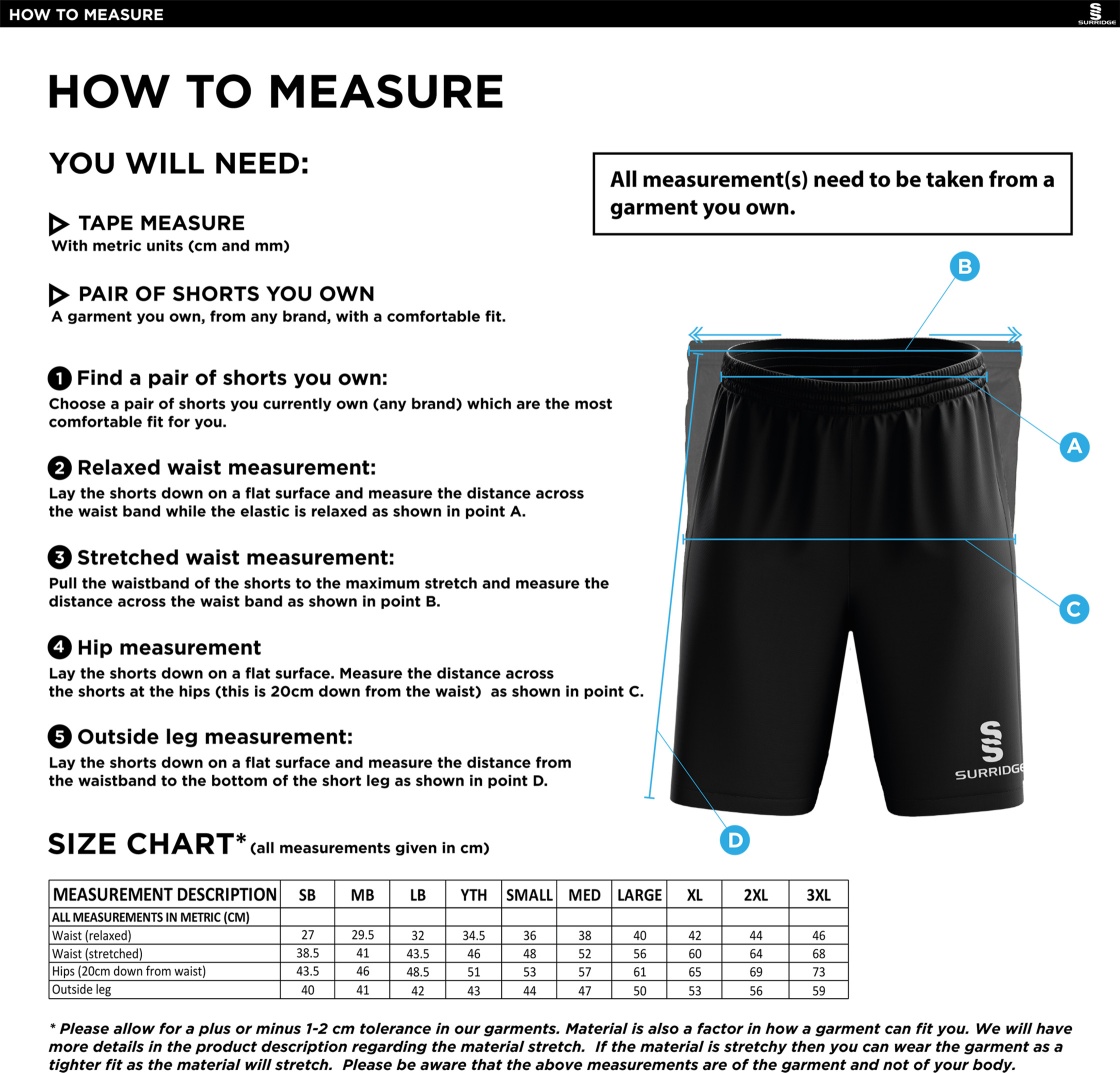 Galenicals FC - Blade Shorts - Size Guide